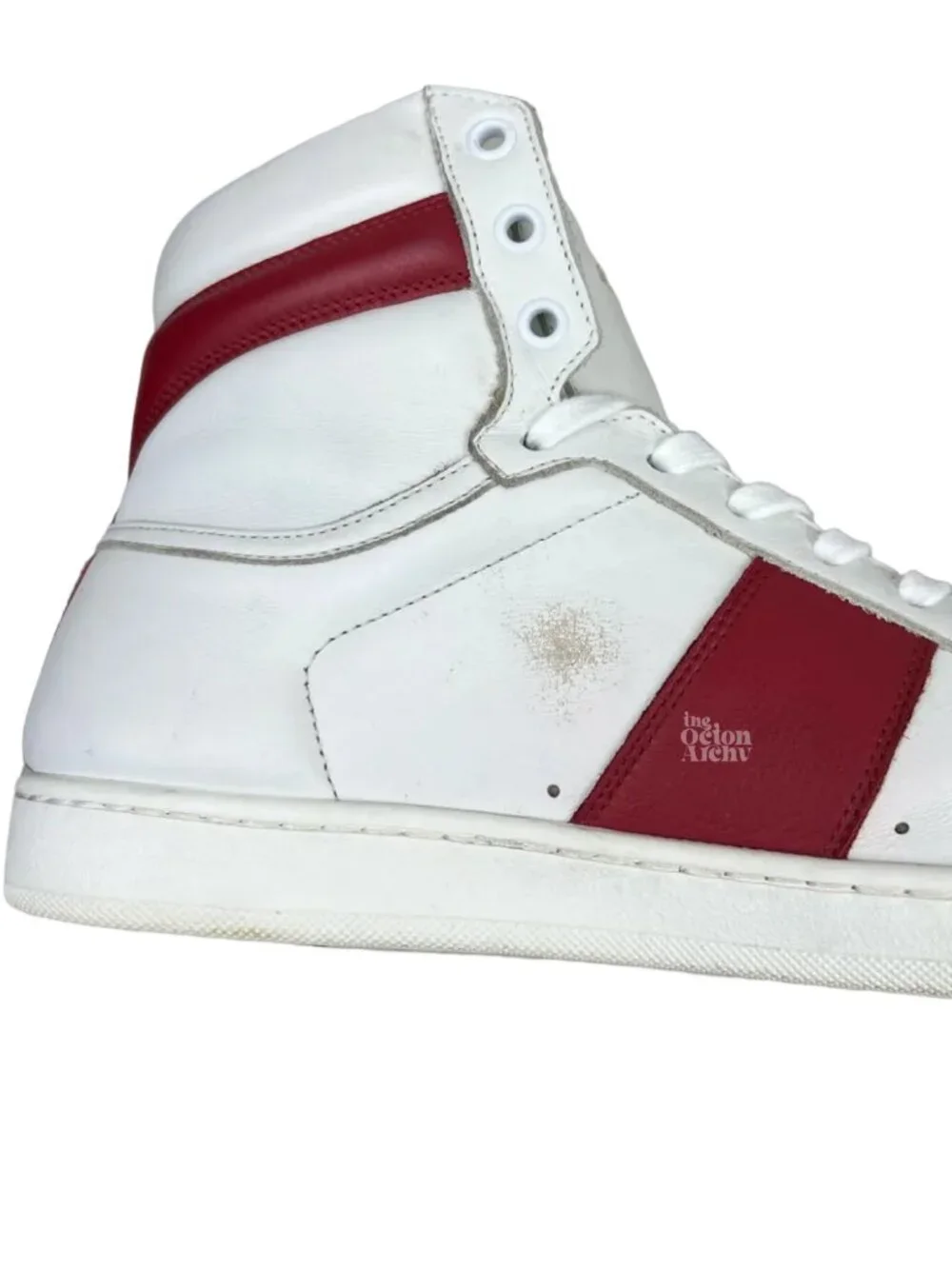 Size 11 Saint Laurent Signature Court Classic SL/10H High Top 418026 White Red